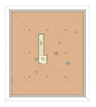 Rzut poddasza domu jednorodzinnego Kalwados
