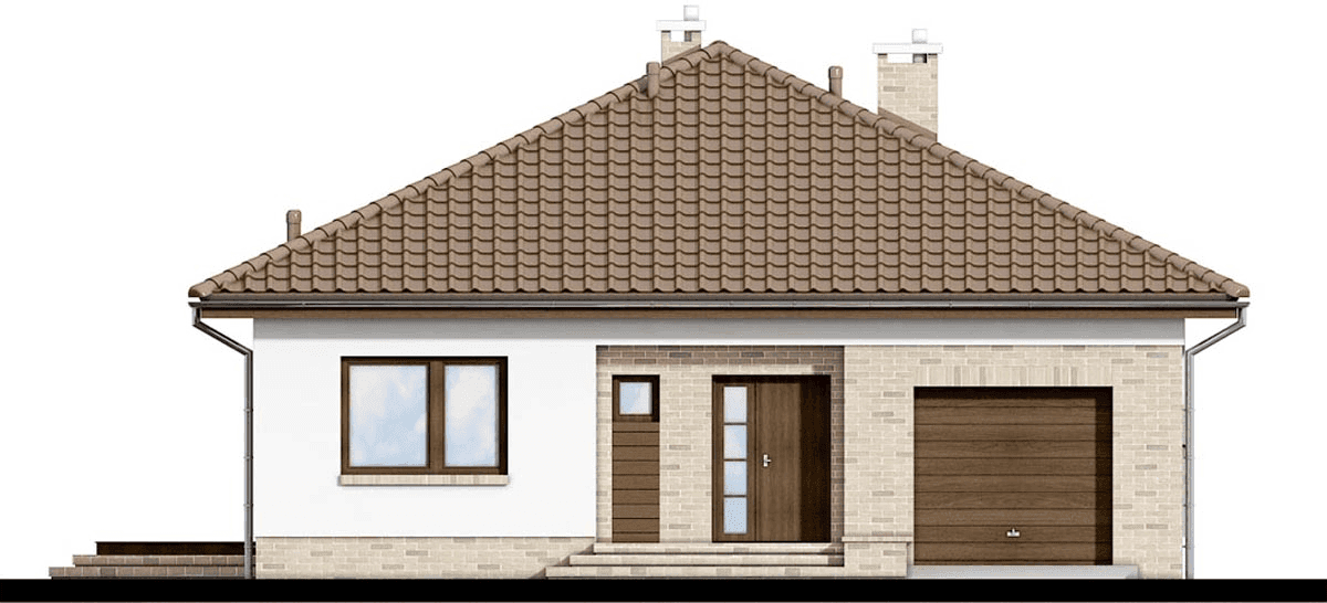 elewacja frontowa domu jednorodzinnego Kalwados 3