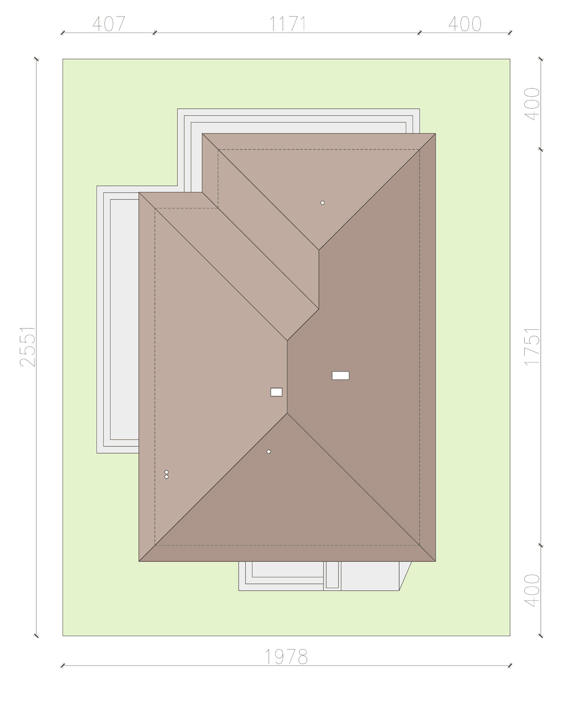 rzut usytuowania domu jednorodzinnego Kalwados 3