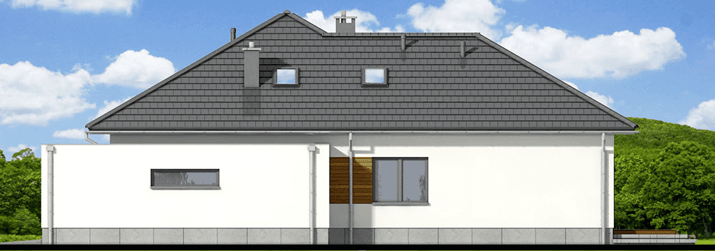 elewacja lewa domu ednorodzinnego Kalwados modern