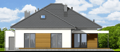 elewacja prawa domu jednorodzinnego Kalwados modern