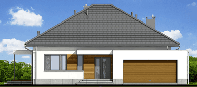 elewacja frontowa domu jednorodzinnego Kalwados modern