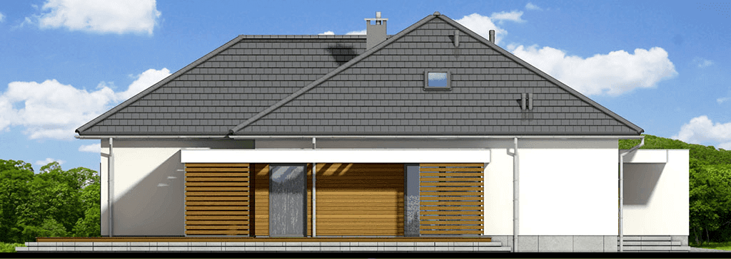 elewacja tylna domu jednorodzinnego Kalwados modern