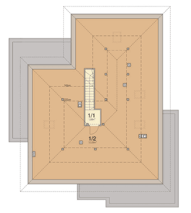 rzut poddasza domu jednorodzinnego Kalwados modern