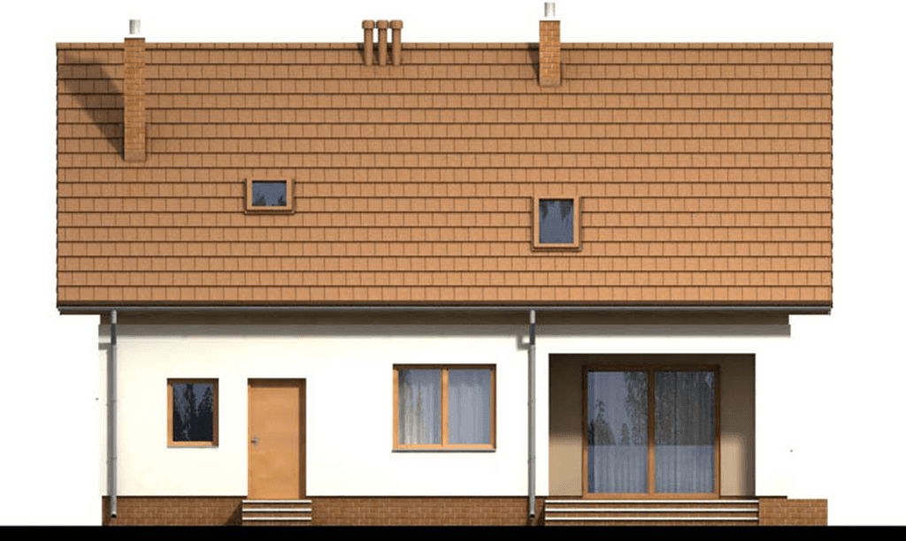 Elewacja tylna domu jednorodzinnego Kardamon 2