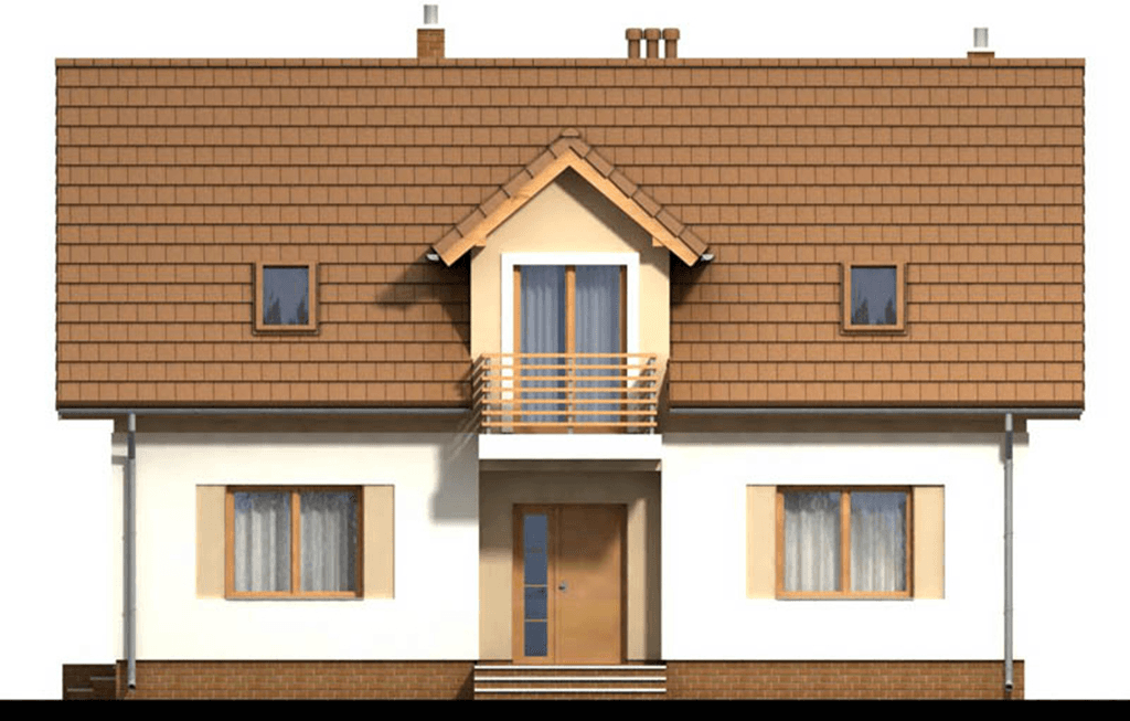 Elewacja frontowa domu jednorodzinnego Kardamon 2