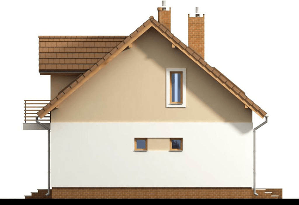 Elewacja prawa domu jednorodzinnego Kardamon 2