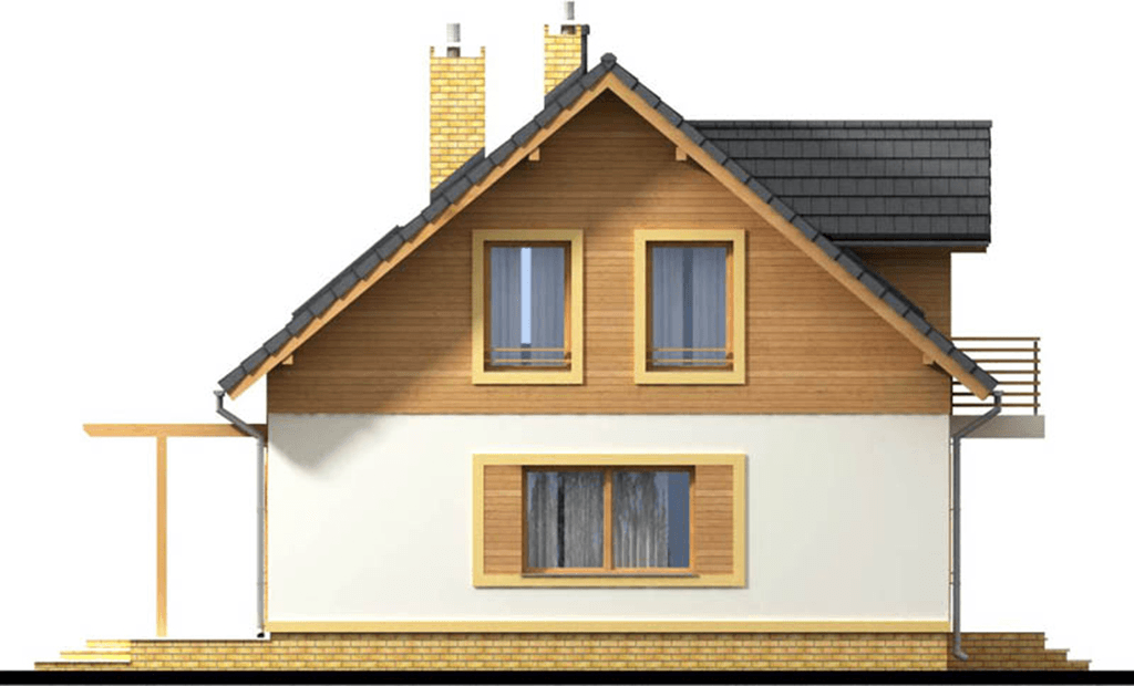 Elewacja lewa domu jednorodzinnego Kardamon 3