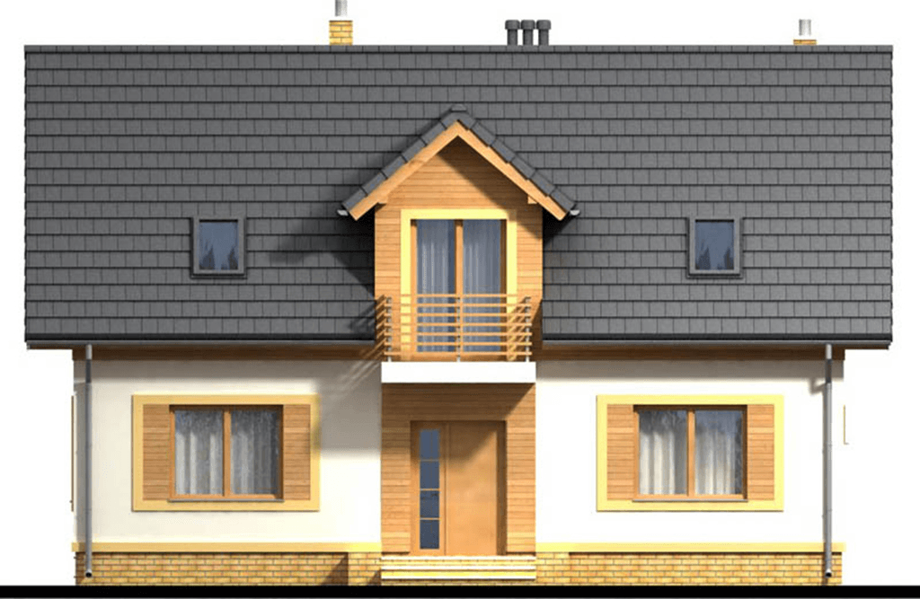 Elewacja frontowa domu jednorodzinnego Kardamon 3