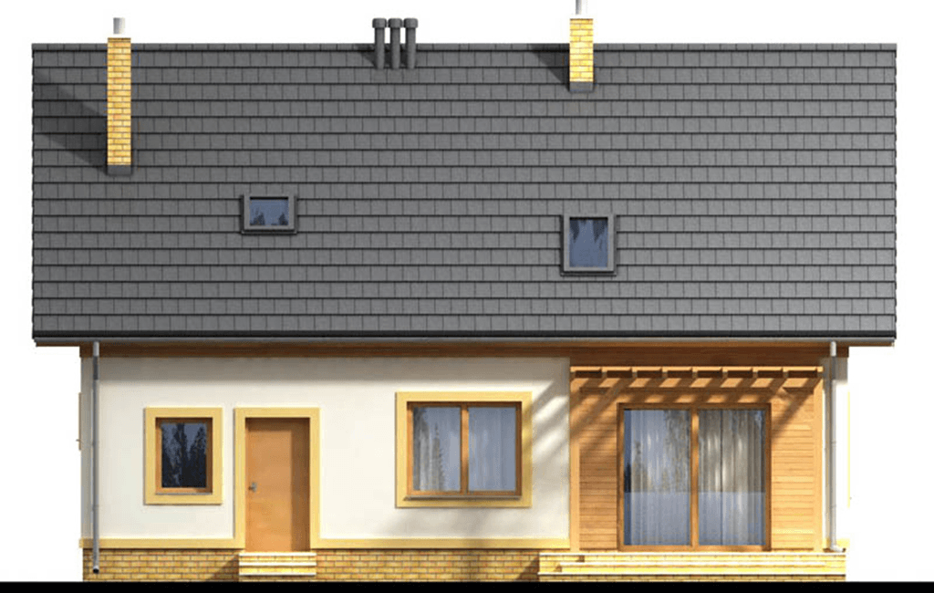 Elewacja tylna domu jednorodzinnego Kardamon 3