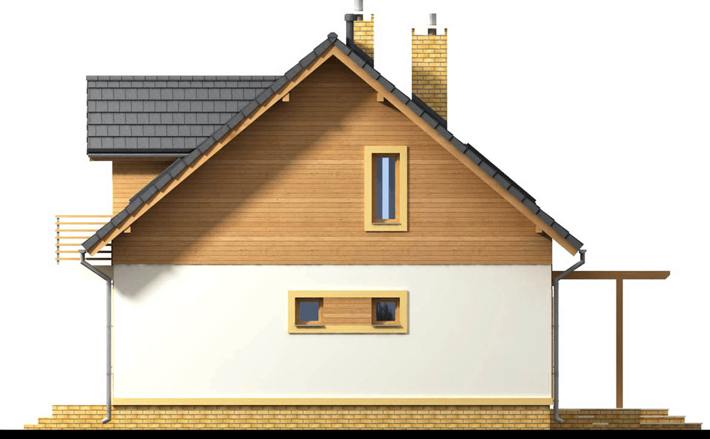 Elewacja prawa domu jednorodzinnego Kardamon 3
