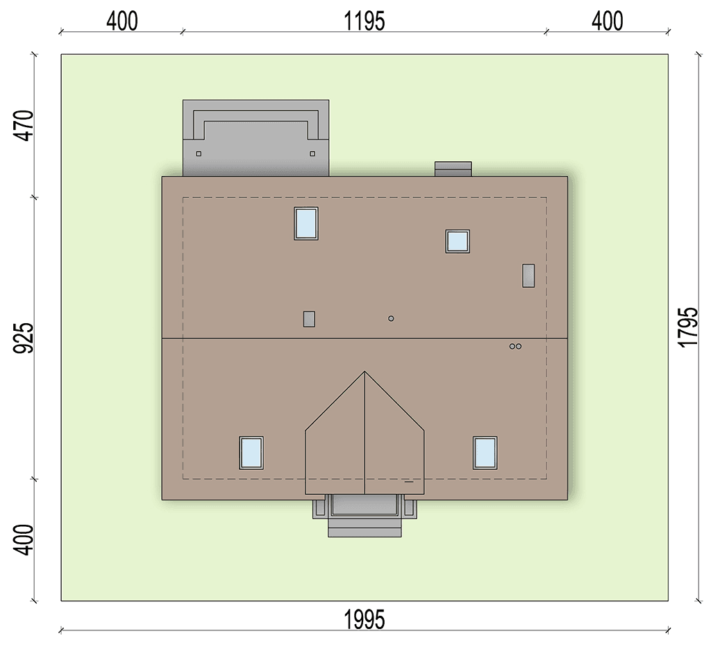 Rzut usytuowania domu jednorodzinnego Kardamon 3 na działce