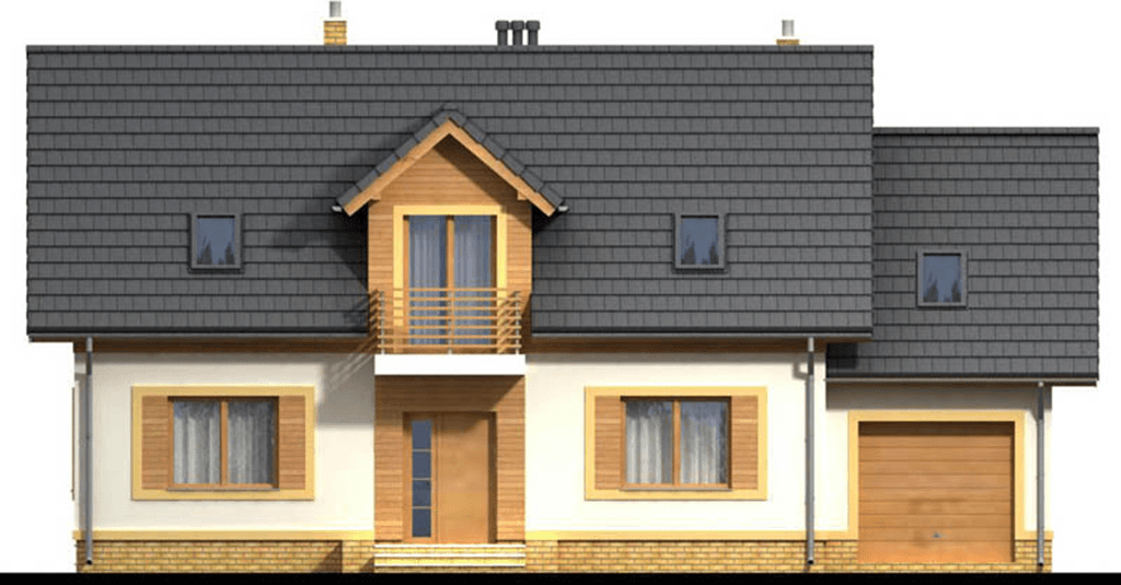 Elewacja frontowa domu jednorodzinnego Kardamon 3 G1
