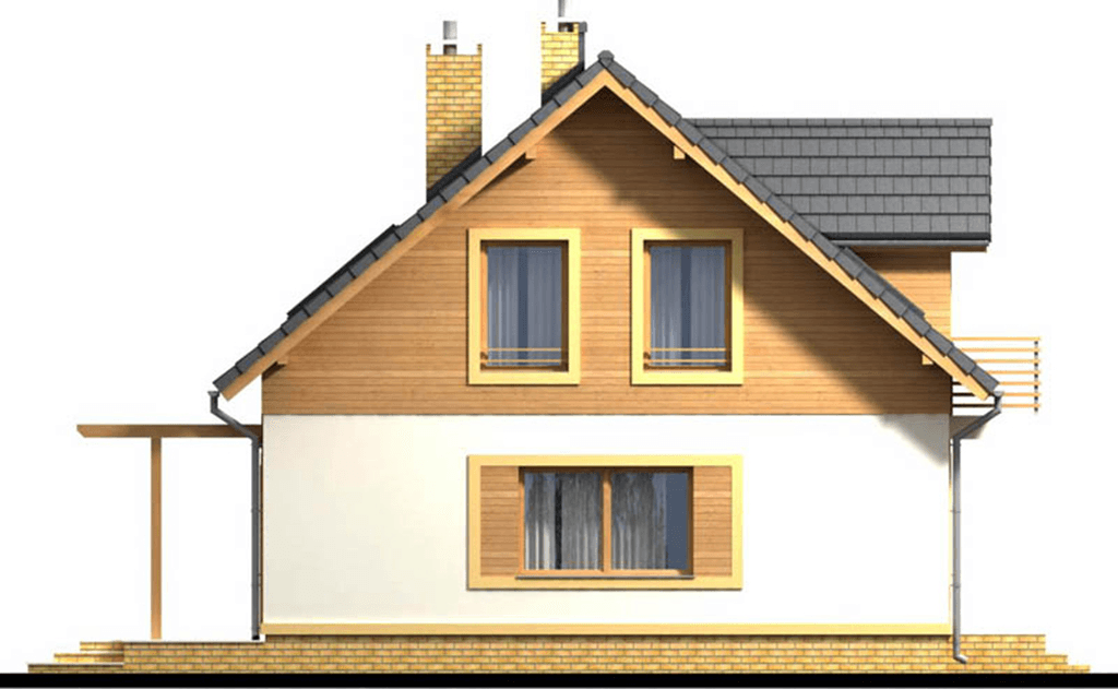 Elewacja lewa domu jednorodzinnego Kardamon 3 G1