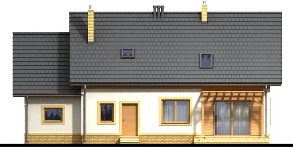 Elewacja tylna domu jednorodzinnego Kardamon 3 G1