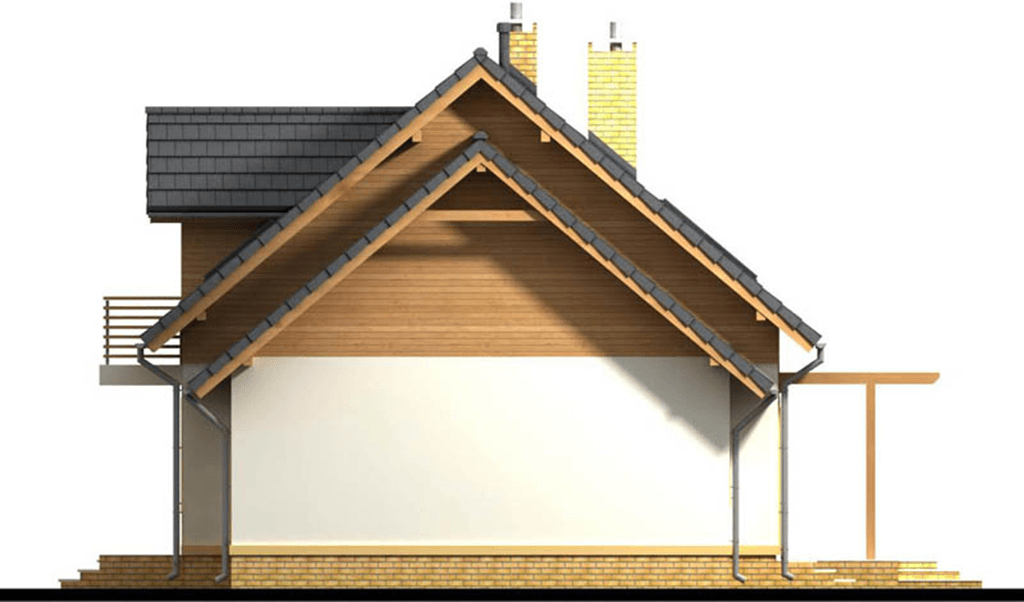 Elewacja prawa domu jednorodzinnego Kardamon 3 G1