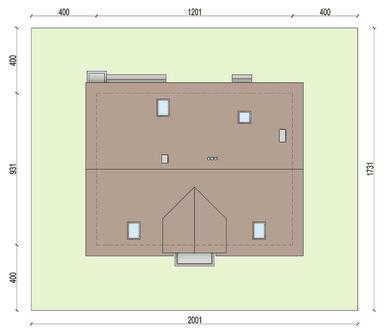 Rzut usytuowania domu jednorodzinnego Kardamon na działce