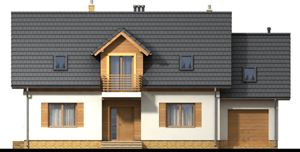 Elewacja frontowa domu jednorodzinnego Kardamon G1