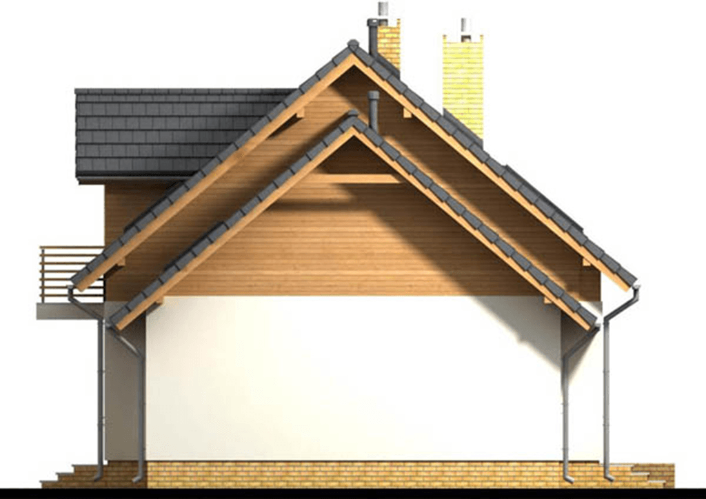 Elewacja prawa domu jednorodzinnego Kardamon G1