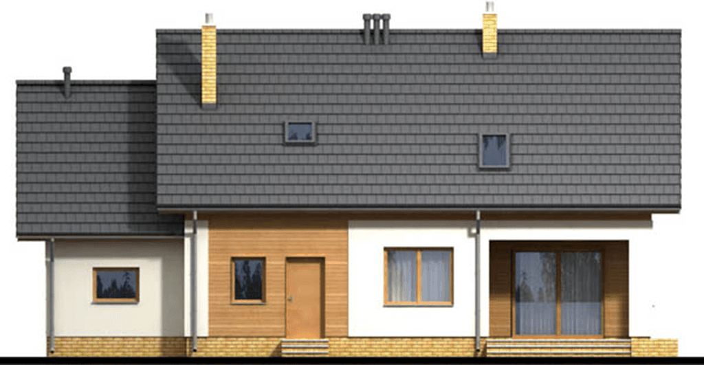 Elewacja tylna domu jednorodzinnego Kardamon G1