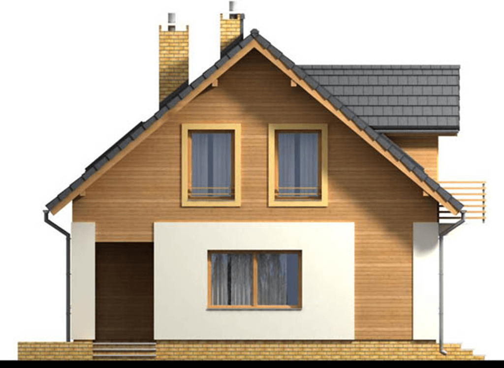 Elewacja lewa domu jednorodzinnego Kardamon G1