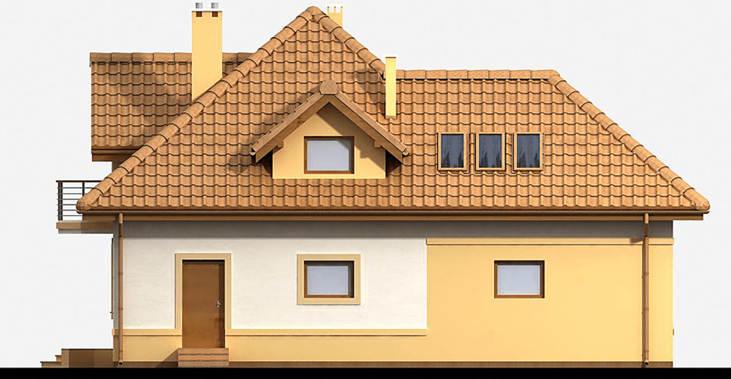 elewacja prawa domu jednorodzinnego Karmel