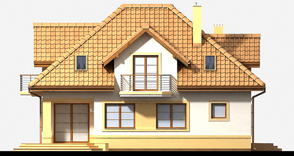 elewacja tylna domu jednorodzinnego Karmel