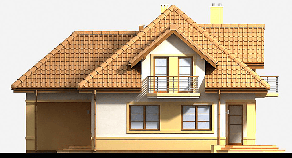 elewacja lewa domu jednorodzinnego Karmel