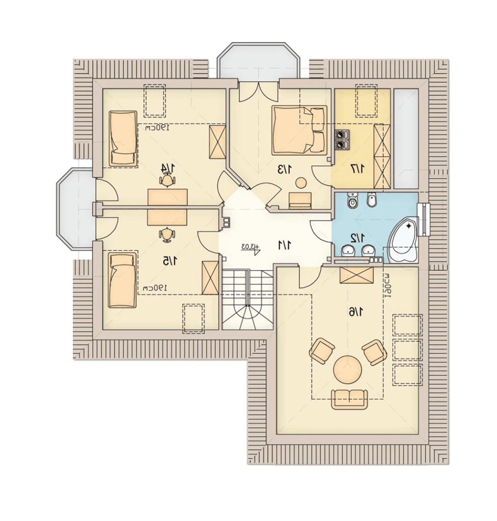 rzut poddasz domu jednorodzinnego Karmel