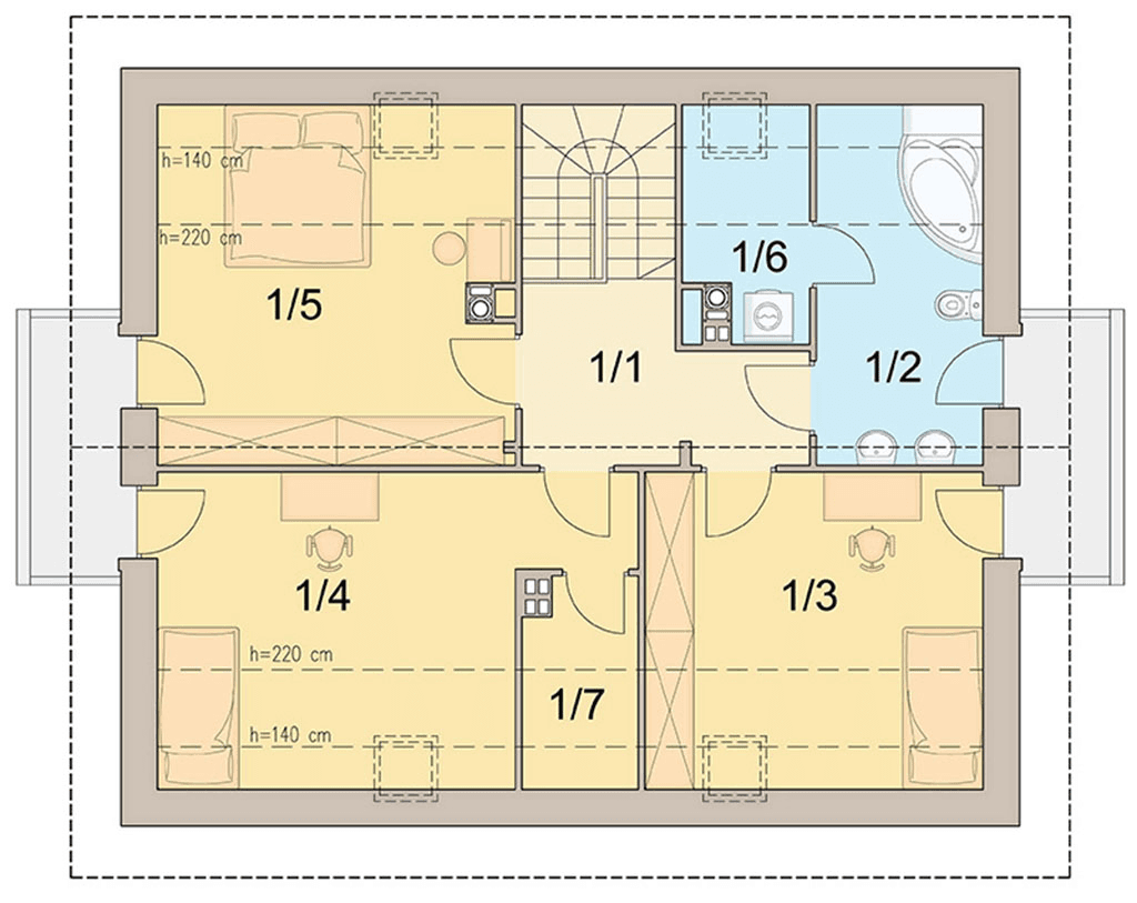 Rzut poddasza domu jednorodzinnego Kiwi 3