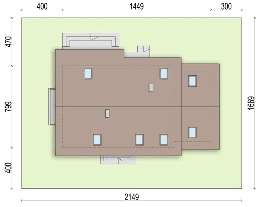 rzut usytuowania domu jednorodzinnego Kiwi 2