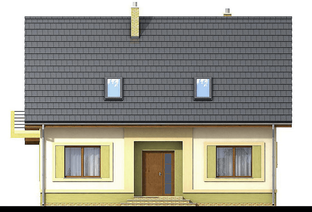 elewacja frontowa domu jednorodzinnego Kiwi