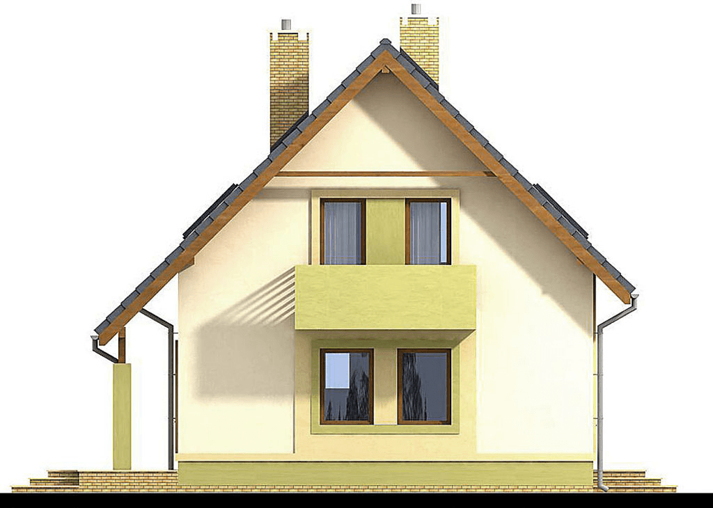 elewacja prawa domu jednorodzinnego Kiwi