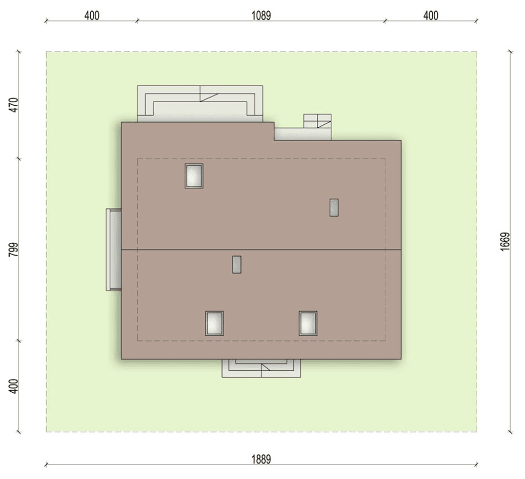 rzut usytuowania domu jednorodzinnego Kiwi