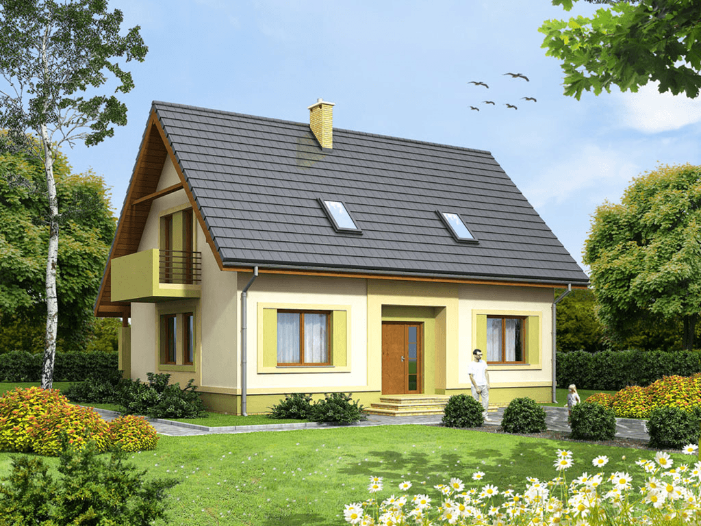 Wizualizacja domu jednorodzinnego Kiwi