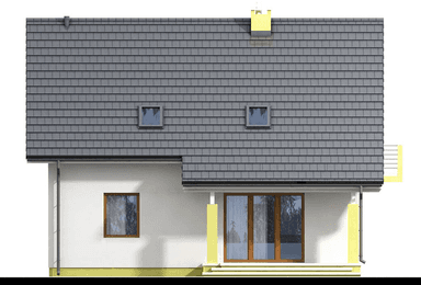 Elewacja tylna domu jednorodzinnego Kiwi 4