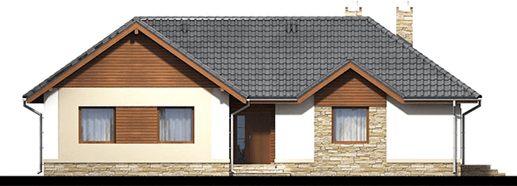 elewacja frontowa domu jednorodzinnego Kokos