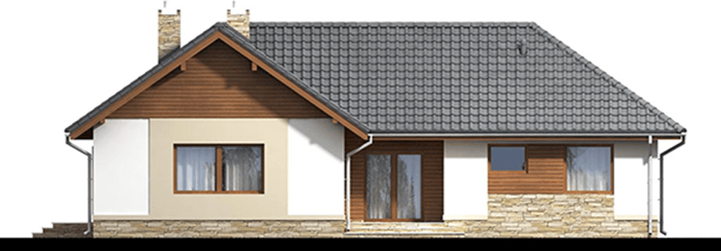 elewacja tylna domu jednorodzinnego Kokos