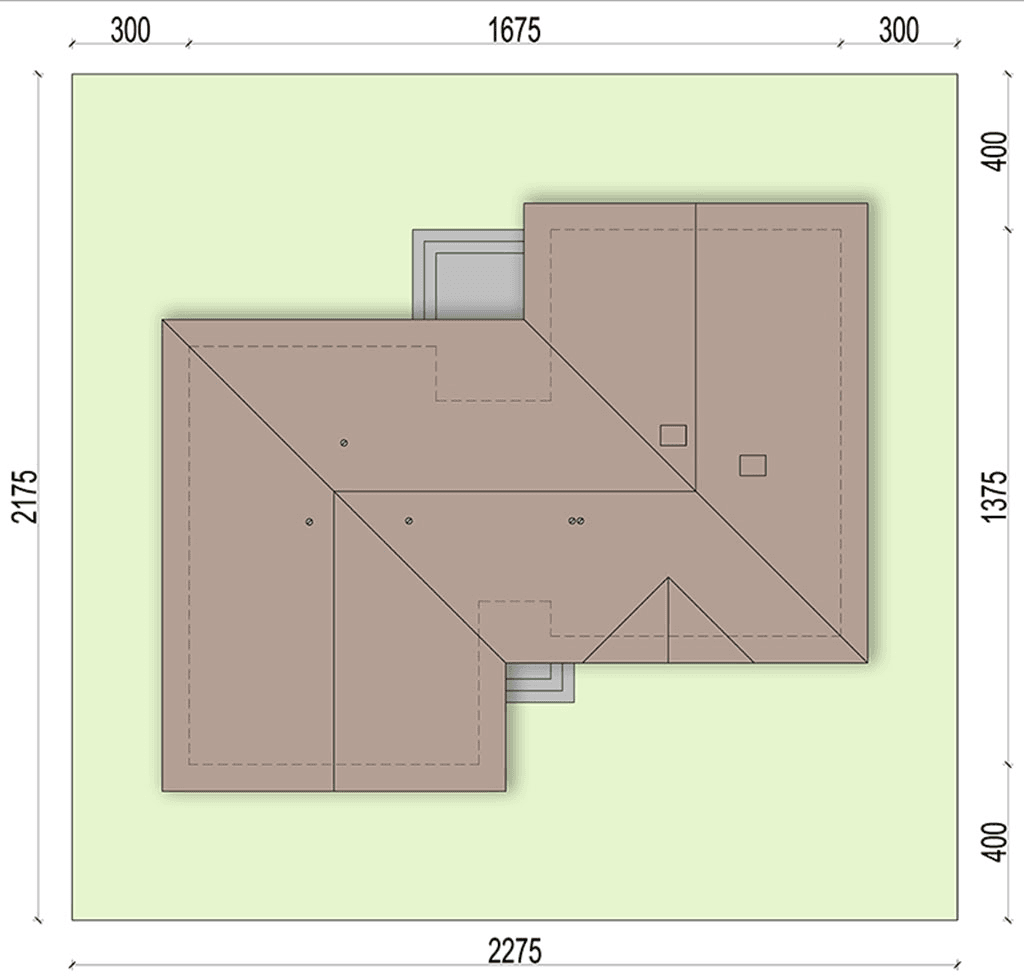 rzut usytuowania domu jednorodzinnego Kokos