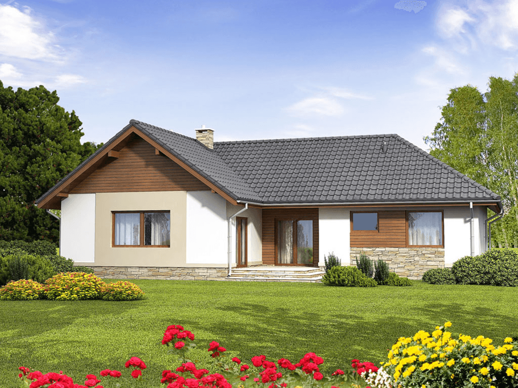 Wizualizacja domu jednorodzinnego Kokos