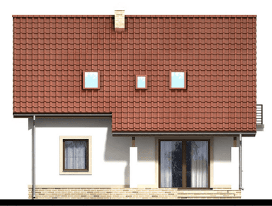 Elewacja prawa domu jednorodzinnego Kornetto