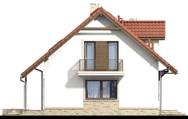 Elewacja lewa domu jednorodzinnego Kornetto