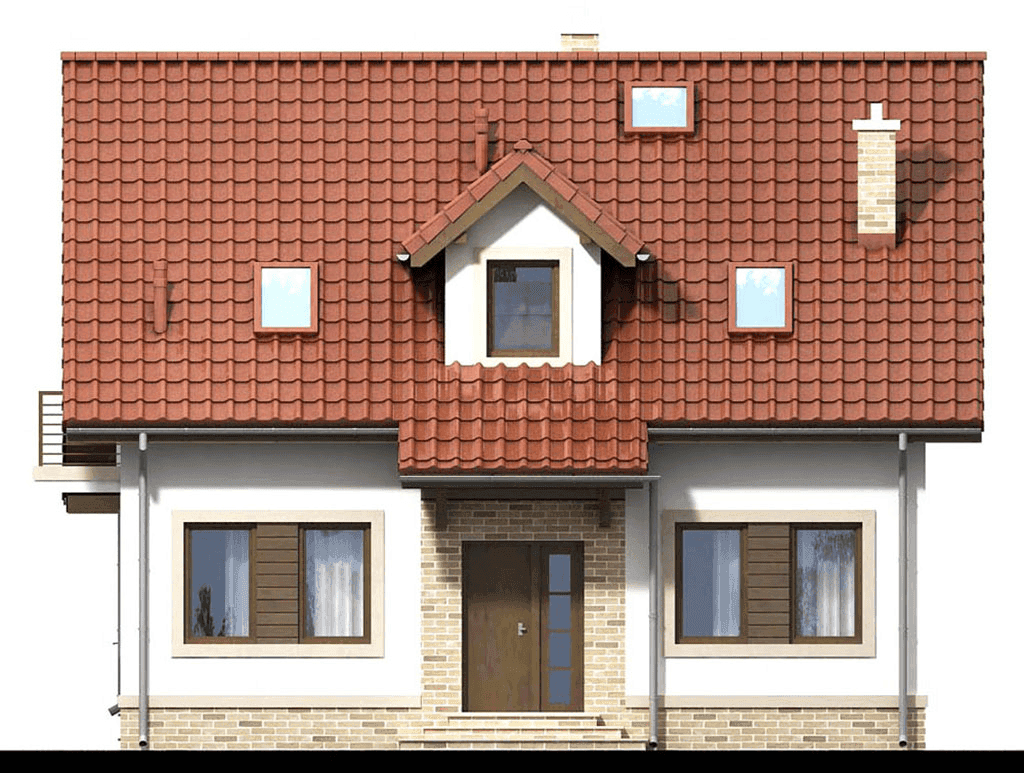 Elewacja frontowa domu jednorodzinnego Kornetto