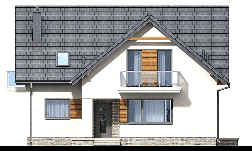 Elewacja frontowa domu jednorodzinnego Kortado