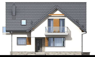 Elewacja frontowa domu jednorodzinnego Kortado