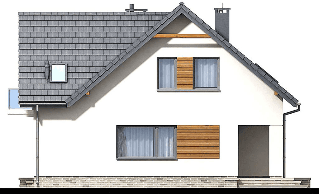 Elewacja prawa domu jednorodzinnego Kortado