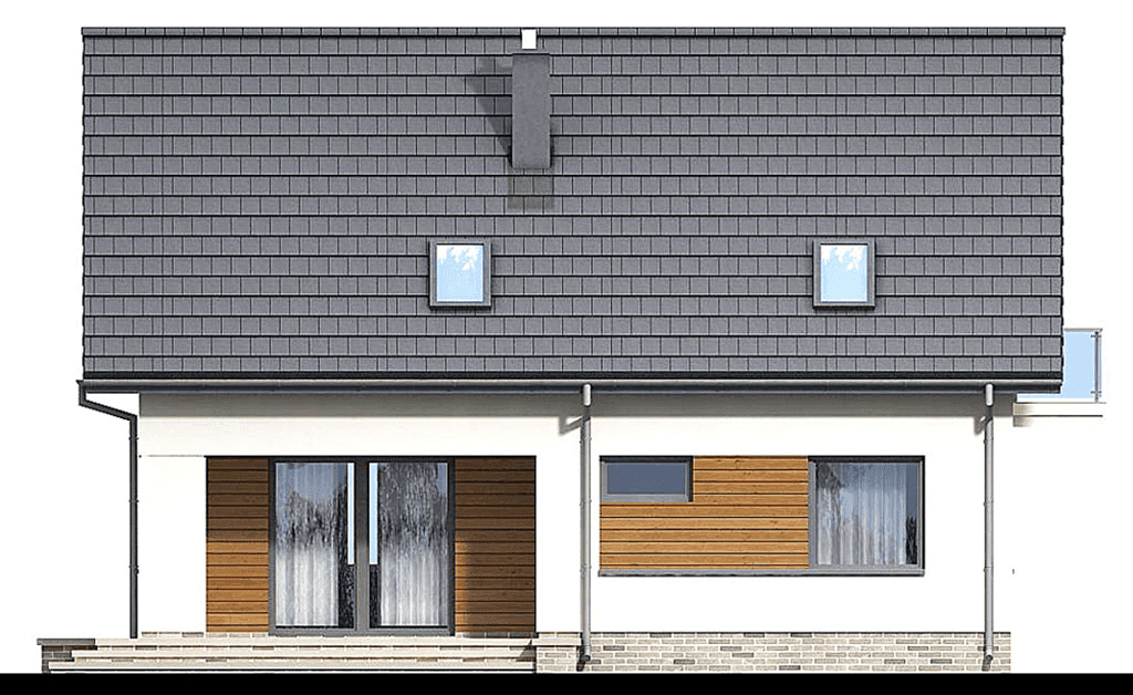 Elewacja tylna domu jednorodzinnego Kortado