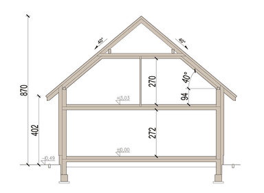Przekrój domu jednorodzinnego Leonardo