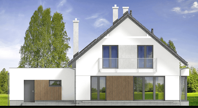 Elewacja lewa domu jednorodzinnego Leonardo