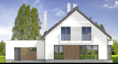 Elewacja lewa domu jednorodzinnego Leonardo